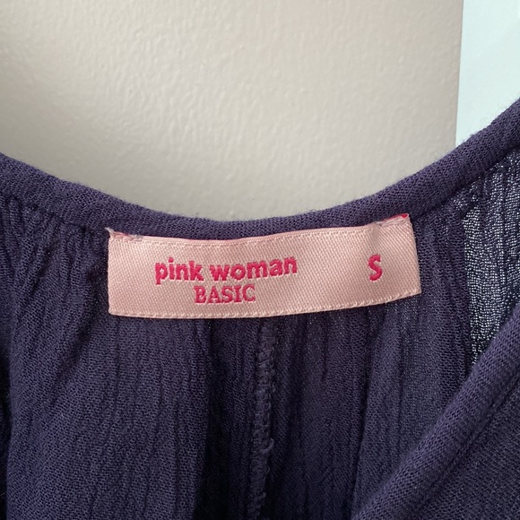 3 for $20 - Pink Woman Navy Blue Coverup Mini Dress - Picture 3 of 5